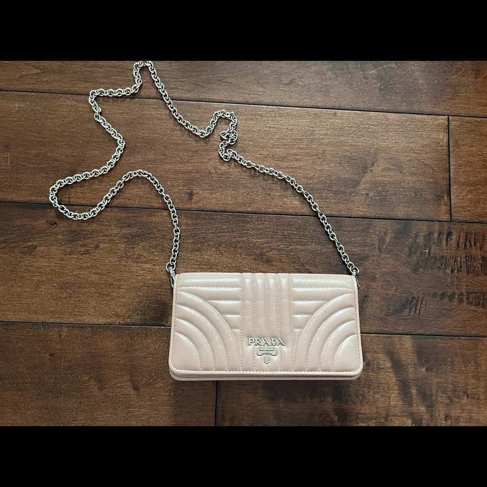 PRADA Diagramme Mini Impunture Quilted Leather Crossbody Bag